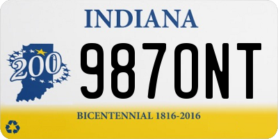 IN license plate 987ONT