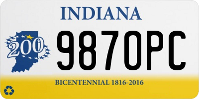 IN license plate 987OPC