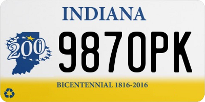 IN license plate 987OPK