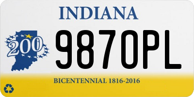 IN license plate 987OPL