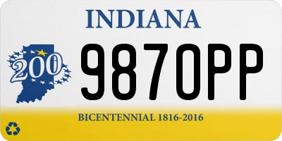 IN license plate 987OPP