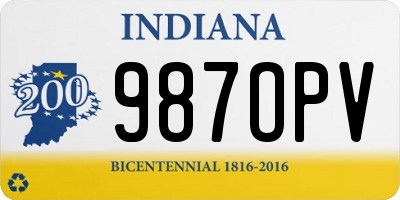 IN license plate 987OPV