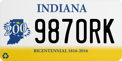 IN license plate 987ORK