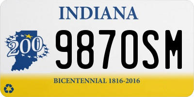 IN license plate 987OSM