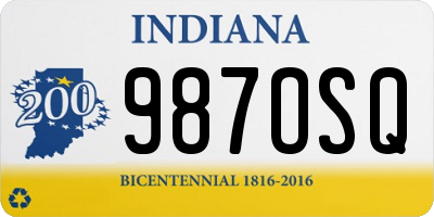 IN license plate 987OSQ