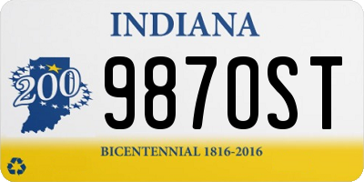 IN license plate 987OST