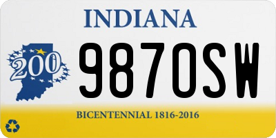 IN license plate 987OSW