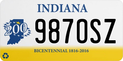 IN license plate 987OSZ