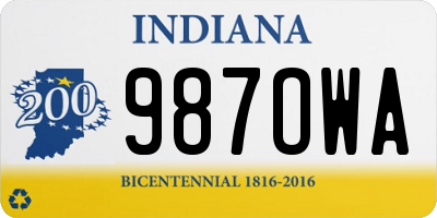 IN license plate 987OWA