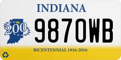 IN license plate 987OWB