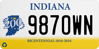 IN license plate 987OWN