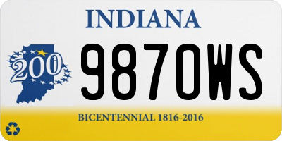 IN license plate 987OWS