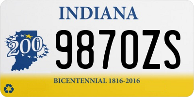 IN license plate 987OZS