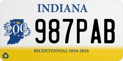 IN license plate 987PAB
