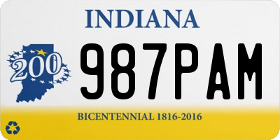 IN license plate 987PAM
