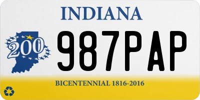 IN license plate 987PAP