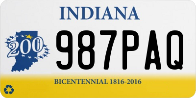 IN license plate 987PAQ