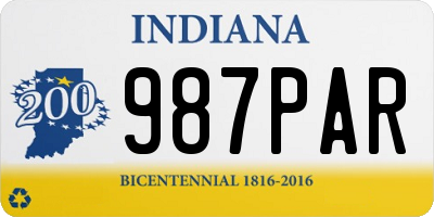 IN license plate 987PAR