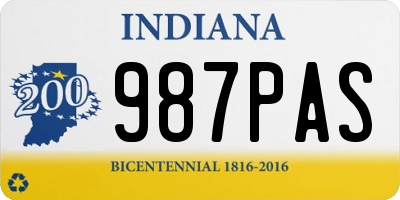 IN license plate 987PAS