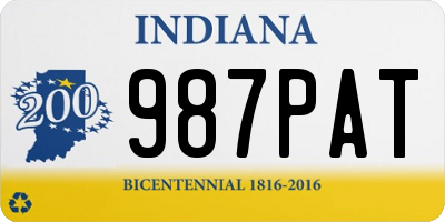 IN license plate 987PAT