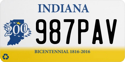 IN license plate 987PAV