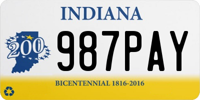 IN license plate 987PAY