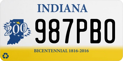 IN license plate 987PBO