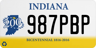 IN license plate 987PBP