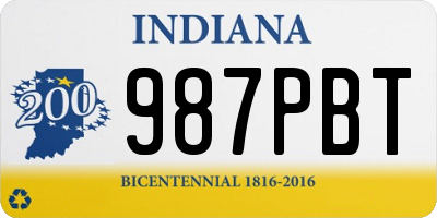 IN license plate 987PBT