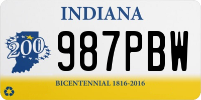 IN license plate 987PBW