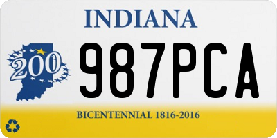 IN license plate 987PCA