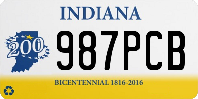 IN license plate 987PCB