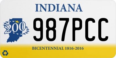 IN license plate 987PCC