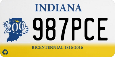 IN license plate 987PCE