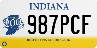 IN license plate 987PCF