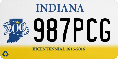 IN license plate 987PCG