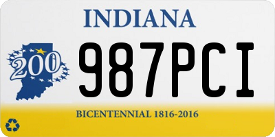 IN license plate 987PCI