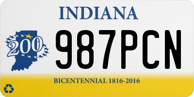 IN license plate 987PCN