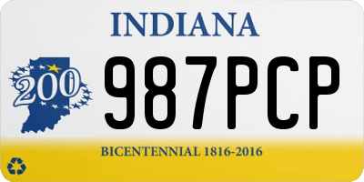 IN license plate 987PCP