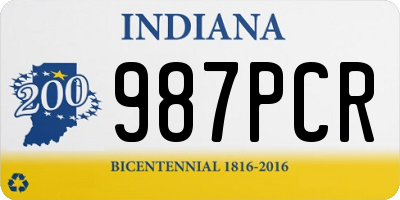 IN license plate 987PCR
