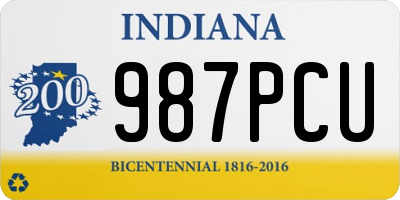 IN license plate 987PCU