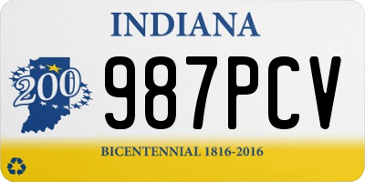 IN license plate 987PCV