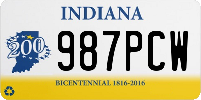 IN license plate 987PCW