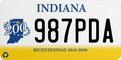 IN license plate 987PDA