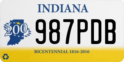 IN license plate 987PDB
