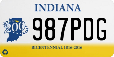 IN license plate 987PDG