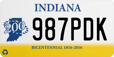 IN license plate 987PDK