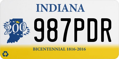 IN license plate 987PDR