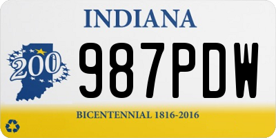 IN license plate 987PDW