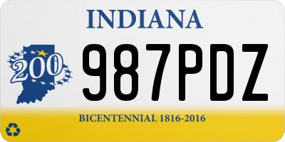 IN license plate 987PDZ